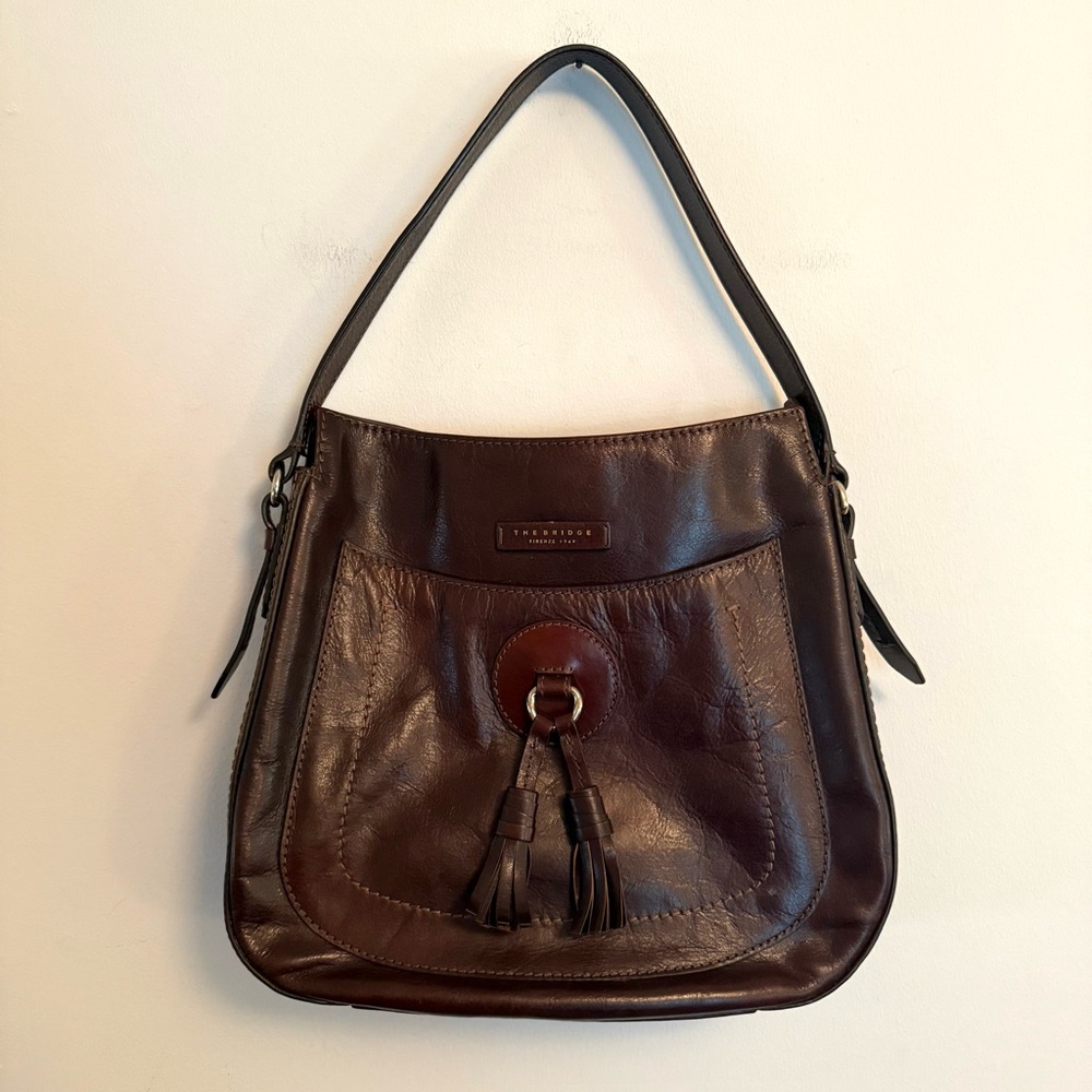 The Bridge Firenze 1969 Italy Leather Purse Shoulder Bag 13” x 12” x 5”